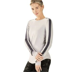 Fabletics Women's Cashel Cinch Long Sleeve Light Workout Top Gray Size Small